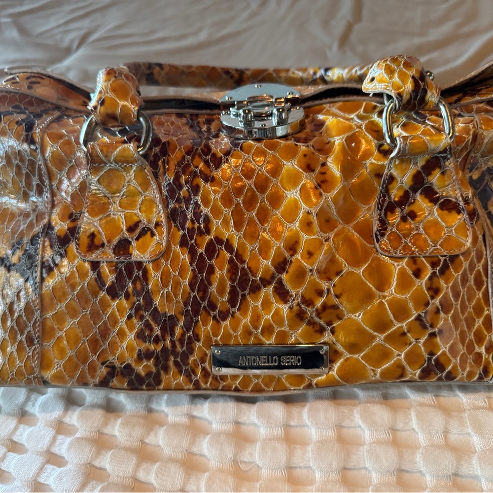 Pre-Owned Antonello Serio Faux Snake Shoulder Bag